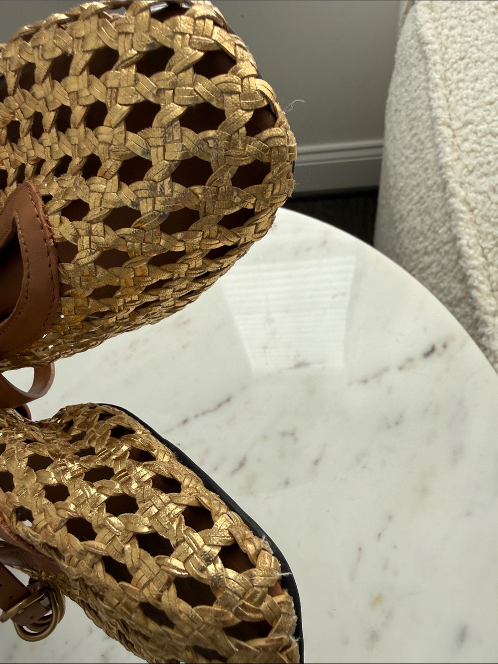 rag & bone Tan and Gold Woven Mary Jane Flats - Picture 7 of 10
